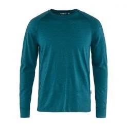 Tierra WOOLPA LS TEE M Männer - Langarmshirt Majolica Blue