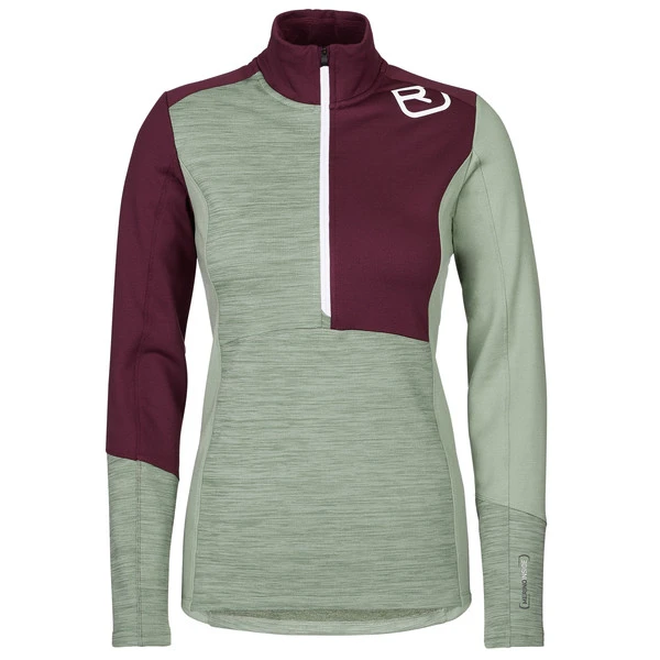 Ortovox FLEECE LIGHT ZIP NECK W Frauen - Fleecepullover Green Forest Blend 1 Ortovox FLEECE LIGHT ZIP NECK W Frauen - Fleecepullover Green Forest Blend